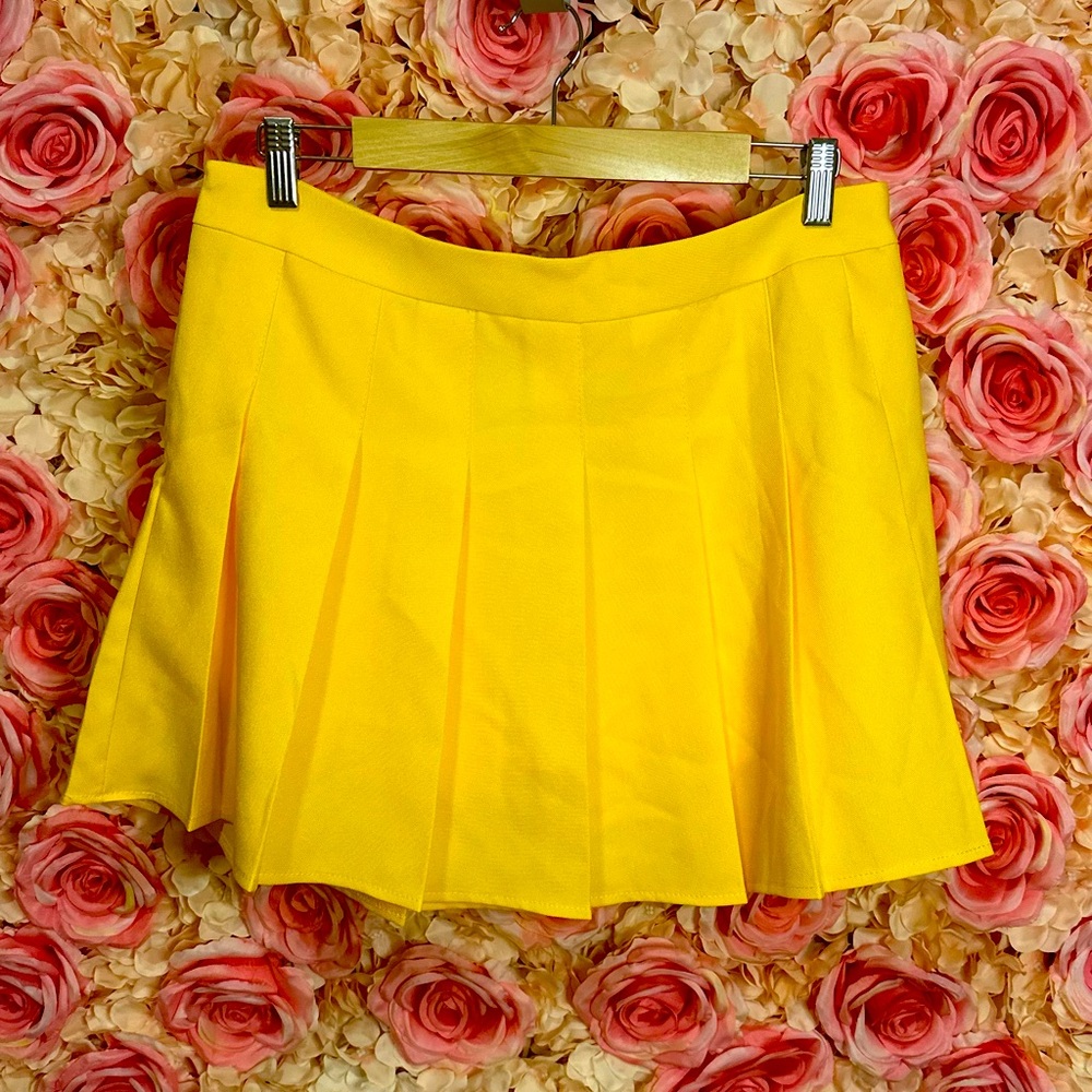 Bright Yellow Preppy Skirt